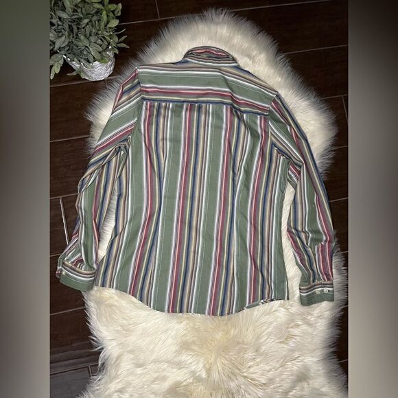 Orvis stripped wrinkle free collared button down sz 10 - Picture 4 of 6